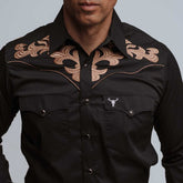 Camisa Cactus Bord Negro Oro 087